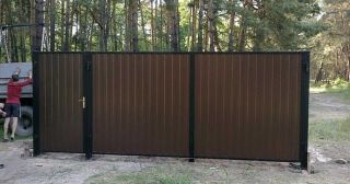 Купить распашные ворота из профнастила Чебаркуль, цена от 2715 руб.